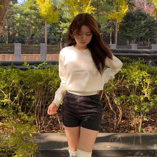 Soft Round Neck Loose Fit Ribbed Knit