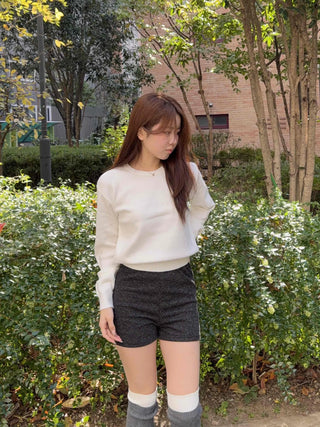 Soft Round Neck Loose Fit Ribbed Knit