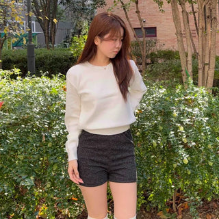 Soft Round Neck Loose Fit Ribbed Knit