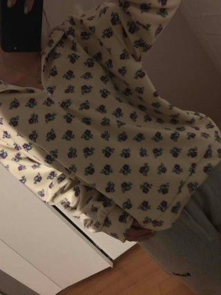 Bear Pattern Oversized Fuzzy Fleece