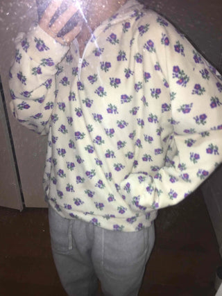 Bear Pattern Oversized Fuzzy Fleece