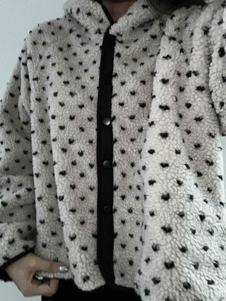 Star Embroidered Hooded Boa Quilted Crop Padded Jacket