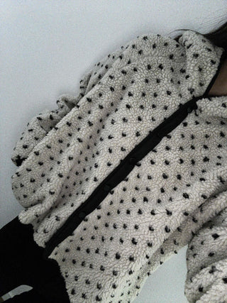 Star Embroidered Hooded Boa Quilted Crop Padded Jacket