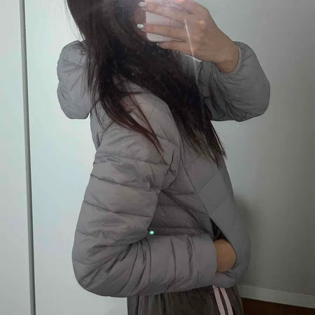 Quilted Ruffle Sleeve Short Padded Jumper