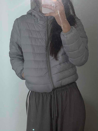 Quilted Ruffle Sleeve Short Padded Jumper