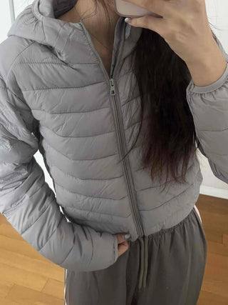 Quilted Ruffle Sleeve Short Padded Jumper