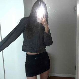 Daily Basic Cotton Crop Denim Jacket