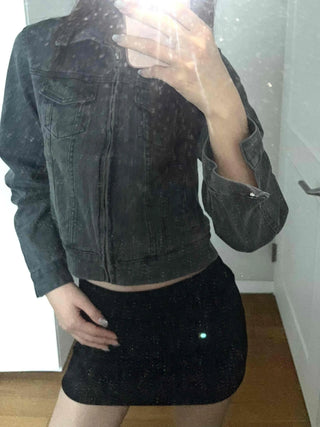 Daily Basic Cotton Crop Denim Jacket
