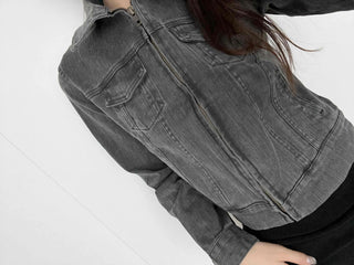 Daily Basic Cotton Crop Denim Jacket