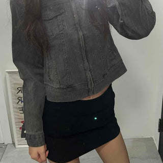 Daily Basic Cotton Crop Denim Jacket
