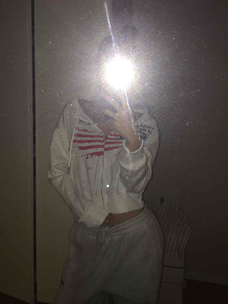 Relaxed Casual Cropped Zip-Up Hoodie