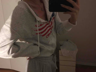 Relaxed Casual Cropped Zip-Up Hoodie