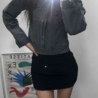 Basic Slim Fit H-Line Mini Skirt