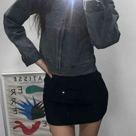 Basic Slim Fit H-Line Mini Skirt