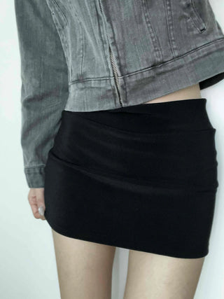 Basic Slim Fit H-Line Mini Skirt