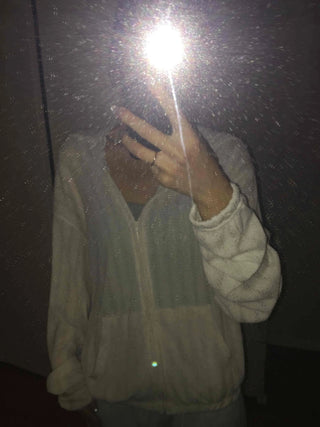 Cable Knit Point Zip-Up Hoodie