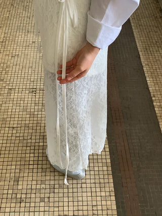 Morin Flower Lace Layered Long Skirt