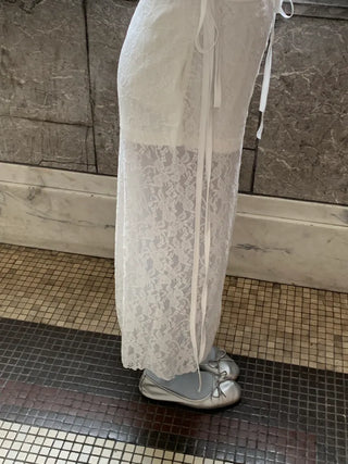 Morin Flower Lace Layered Long Skirt