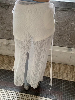 Morin Flower Lace Layered Long Skirt