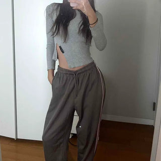 Loose Fit Elastic Waist Pocket Oversized Jogger Training Pants