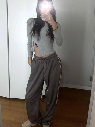 Loose Fit Elastic Waist Pocket Oversized Jogger Training Pants