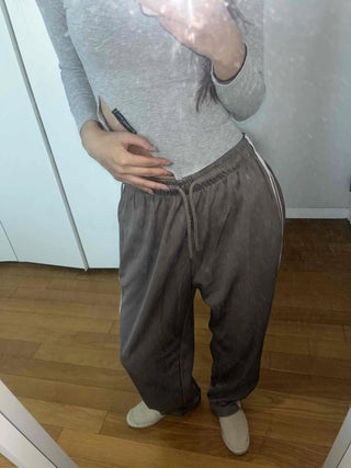 Loose Fit Elastic Waist Pocket Oversized Jogger Training Pants