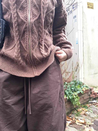 Cable Knit Zip-Up Jumper