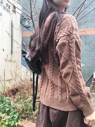 Cable Knit Zip-Up Jumper