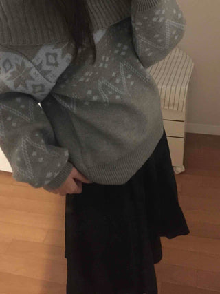 Velvet Texture High-Waisted A-Line Midi Skirt