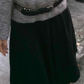 Velvet Texture High-Waisted A-Line Midi Skirt