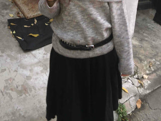 Velvet Texture High-Waisted A-Line Midi Skirt