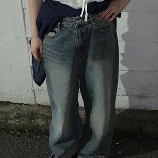 Orr Vintage Washed Wide Long Denim Pants