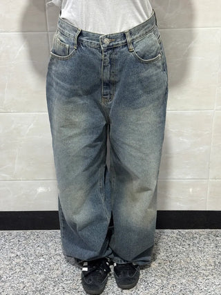 Orr Vintage Washed Wide Long Denim Pants