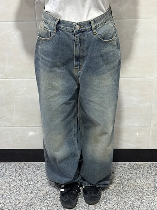 Orr Vintage Washed Wide Long Denim Pants