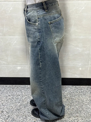 Orr Vintage Washed Wide Long Denim Pants