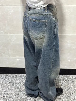 Orr Vintage Washed Wide Long Denim Pants