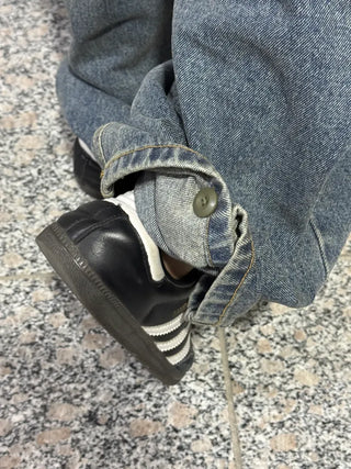 Orr Vintage Washed Wide Long Denim Pants