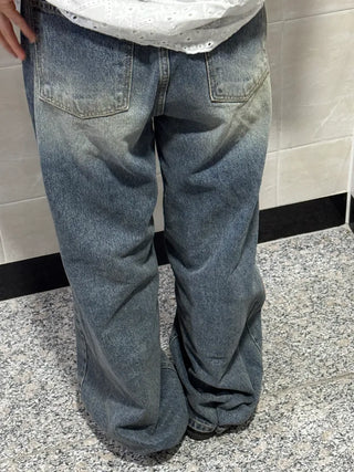 Orr Vintage Washed Wide Long Denim Pants