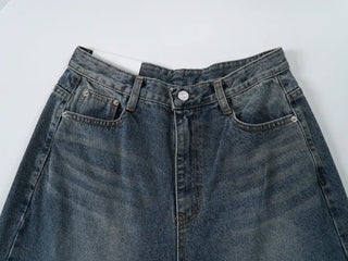 Orr Vintage Washed Wide Long Denim Pants