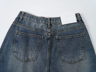 Orr Vintage Washed Wide Long Denim Pants