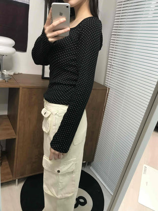 Comfy Basic All-Over Mini Dot Round T-shirt