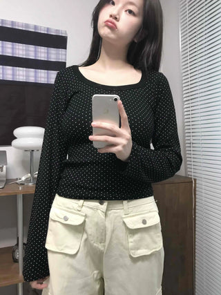 Comfy Basic All-Over Mini Dot Round T-shirt