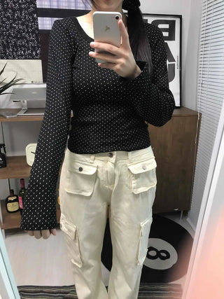 Comfy Basic All-Over Mini Dot Round T-shirt