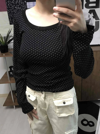 Comfy Basic All-Over Mini Dot Round T-shirt