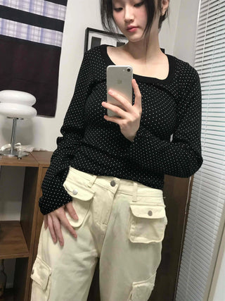 Comfy Basic All-Over Mini Dot Round T-shirt