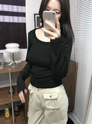 Comfy Basic All-Over Mini Dot Round T-shirt