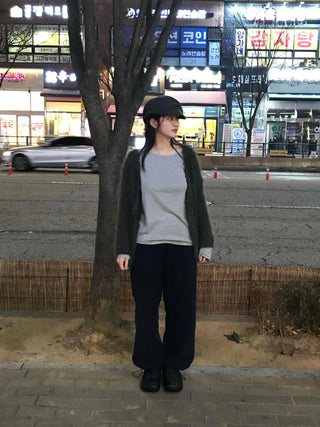 Boucle Knit Drop Shoulder Open Cardigan