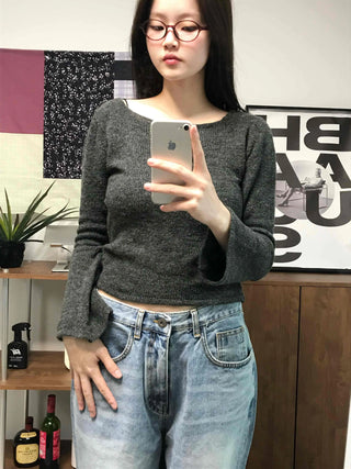 Basic Square Neck Slim Fit Brushed Knit