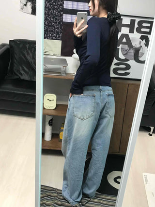 Retro Light Wash Balloon Fit Jeans