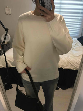 Washed Fade Banding Cuff Round Knit
